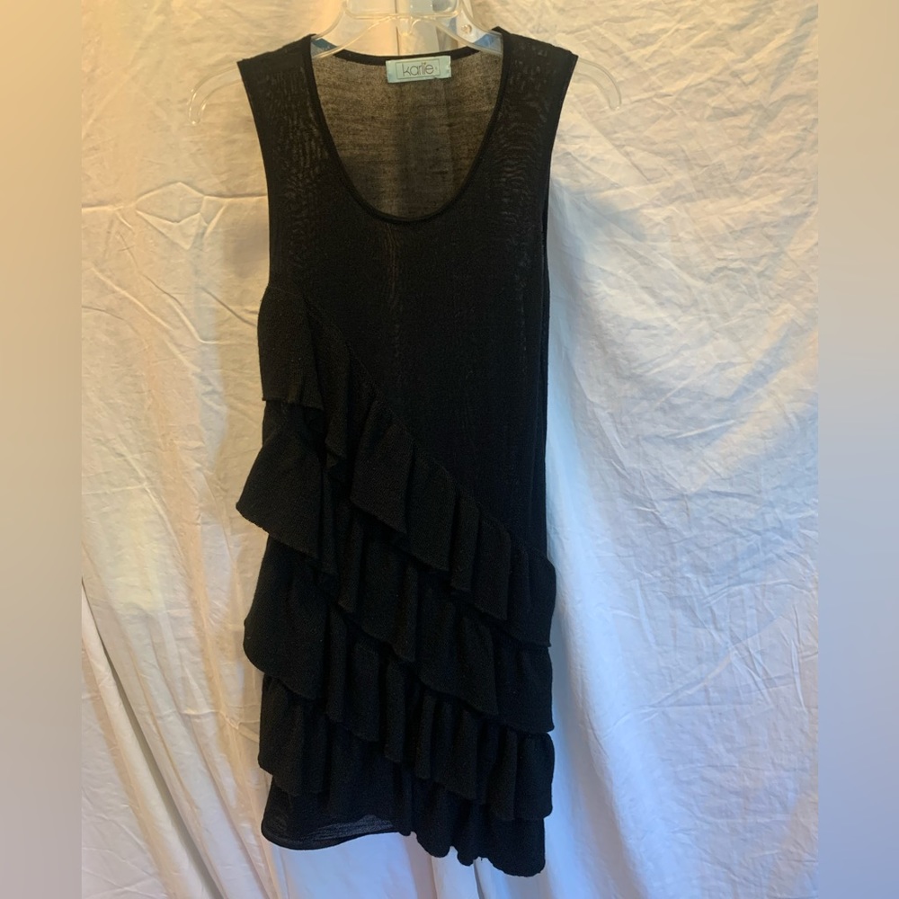 Black ruffled tunic/dress